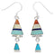 Multicolor Inlay Sterling Silver Hook Dangle Earrings FX31315